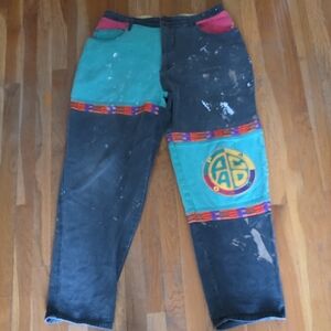 Paco Beater Painting Pants Multicolor Men's Denim Pants Size 38